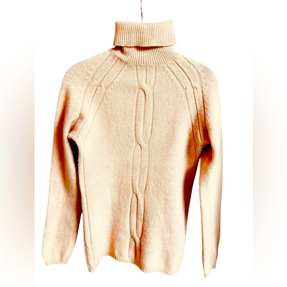 Moncler Sweater Turtleneck Peach Wool Cashmere Blend Medium Sample - Picture 2 of 13